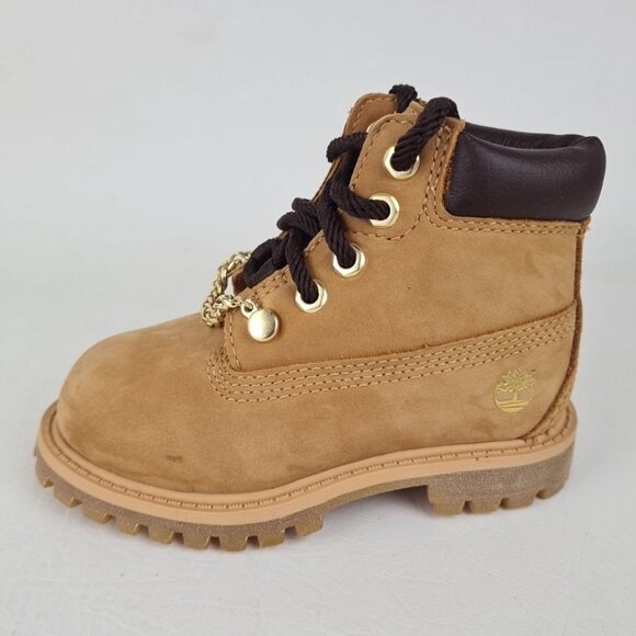 Timberland 6In Premium TODDLER Boots Outdoors Wheat Gold Leather Size 4C - Picture 1 of 10